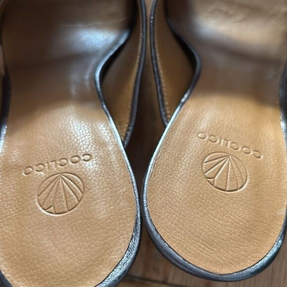 ✨NIB✨COCLICO Slip-on Sandal Heels Silver Leather Made in Spain Size EU 40/US 9 - Picture 11 of 15